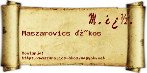 Maszarovics Ákos névjegykártya